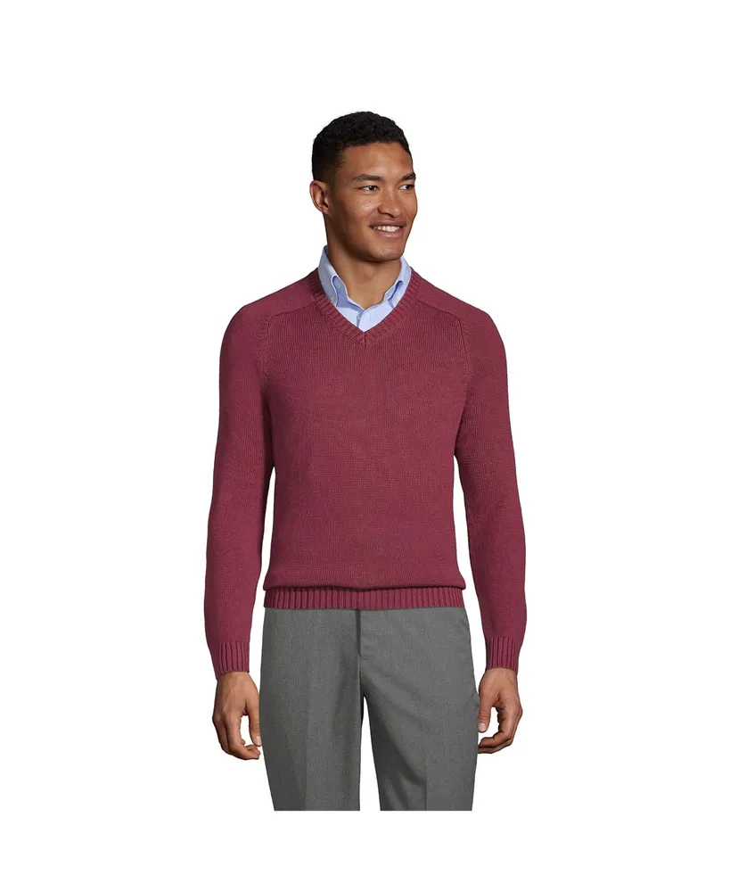 Lands' End Men's Cotton Modal V-neck Sweater