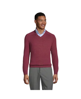 Lands' End Men's Cotton Modal V-neck Sweater