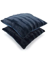 Cheer Collection Plush Reversible Faux Fur 2-Pack Decorative Pillow