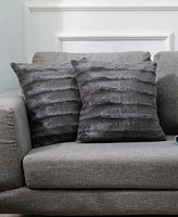 Cheer Collection Plush Reversible Faux Fur 2-Pack Decorative Pillow