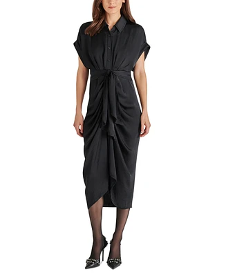 Steve Madden Women's Tori Tie-Front Midi Shirtdress