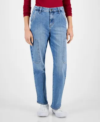 And Now This Women's Utility Straight Leg Jeans
