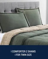 Nautica Beckett Micro Faux-suede to Sherpa Reverse -Pc. Comforter Set