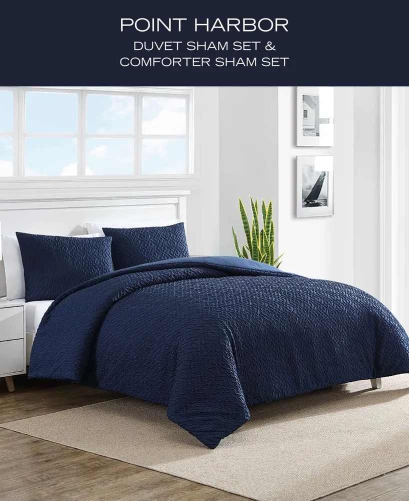 Nautica Point Harbor Embossed Piece Duvet Cover Set