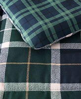 Closeout! Nautica North Sail Plaid Brushed Microfiber Piece Duvet Cover Set