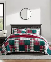 Nautica Emmet Patchwork Cotton Reversible Piece Quilt Set