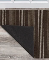 Nautica Polyvinyl Chloride Loop Utility Indoor or Outdoor Striped Mat