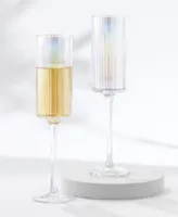 JoyJolt Christian Siriano Chroma Iridescent Champagne Flute Glasses