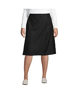 Lands' End Plus Solid A-line Skirt Below the Knee