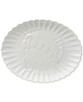 Lenox French Perle Carved Turkey Platter