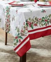 Elrene Perfect Holly Double Border Tablecloth, 60" x 80"