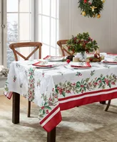 Elrene Perfect Holly Double Border Tablecloth, 60" x 120"