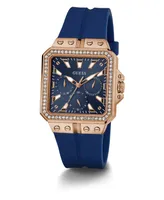 Guess Women's Multi-Function Blue Silicone Watch 34mm