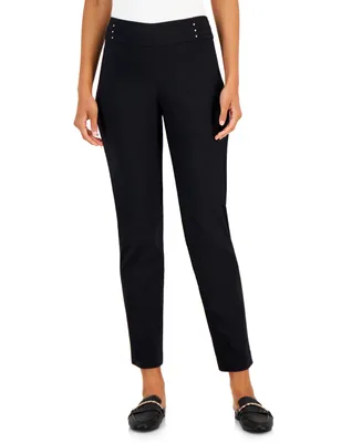 Jm Collection Women's Studded Pull-On Tummy Control Pants, Regular and Short Lengths, Created for Macy's