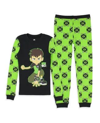 Ben 10 Boys' Cartoon Omnitrix Tossed Print Character Tight Fit Kids Pajama Set