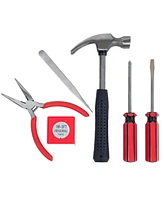 Household Hand Tools, Tool Set - 6 Piece by Stalwart, Set Includes A– Hammer, Screwdriver Set, Pliers (Tool Kit for the Home, Office, or Car)