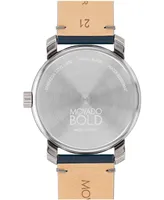 Movado Men's Bold Access Swiss Quartz Blue Leather Watch 41mm