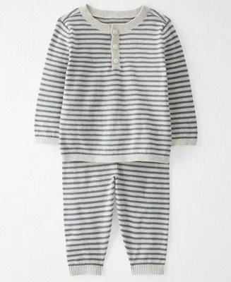Little Planet by Carter's Baby Boys or Girls 2-Pc. Striped Organic Cotton Sweater Knit Top & Bottom Set