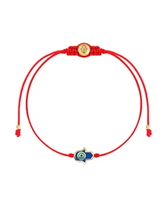 Karma and Luck Ultimate Shield - Navy Enamel Hamsa Red String Bracelet