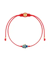 Karma and Luck Ultimate Shield - Navy Enamel Hamsa Red String Bracelet