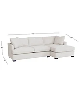 Nightford 111" 2-Pc. Fabric Chaise Sectional, Created for Macy's