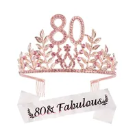 80th Birthday Sash and Tiara Set for Women