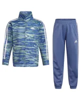 adidas Little Boys Long Sleeve Printed Jacket Tricot, 2 Piece Set