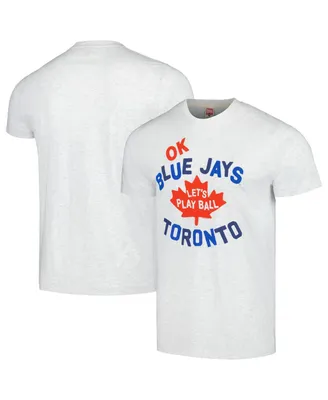 Men's Homage Gray Toronto Blue Jays Doddle Collection Let's Play Ball Tri-Blend T-shirt
