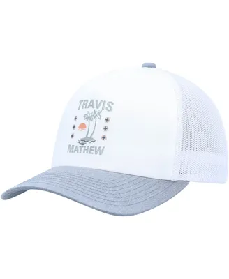 Men's Travis Mathew White Address Unknown Trucker Adjustable Hat