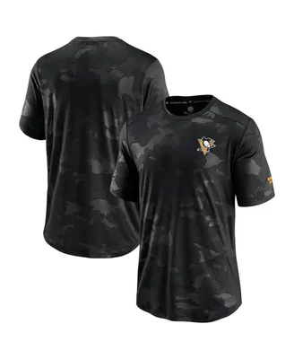 Men's Fanatics Black Pittsburgh Penguins Authentic Pro Locker Room Camo T-shirt