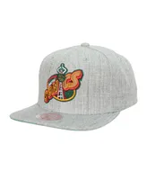 Men's Mitchell & Ness Heather Gray Seattle SuperSonics Hardwood Classics 2.0 Snapback Hat