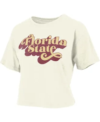 Women's Pressbox White Florida State Seminoles Vintage-Like Easy T-shirt