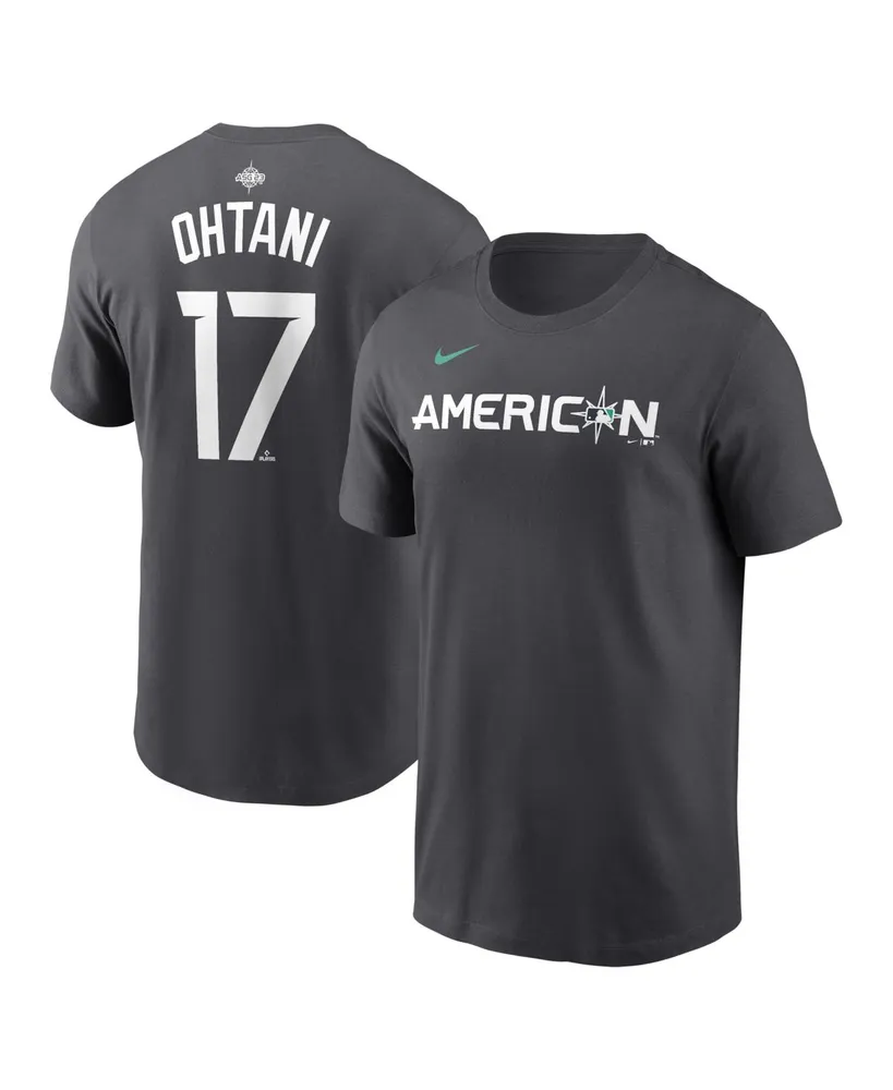 Men's Nike Shohei Ohtani Anthracite American League 2023 Mlb All-Star Game Name and Number T-shirt