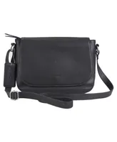 Mancini Pebbled Collection Amy Leather Crossbody Bag