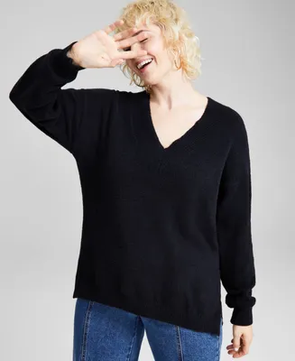 And Now This Women's Raglan-Sleeve V-Neck Sweater, Created for Macy's