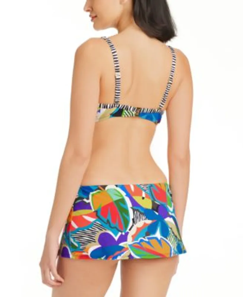 Bleu By Rod Beattie Womens The Mix Molded Cup Bikini Top Skirted Hipster Bikini Bottoms