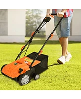 Costway IronMax 12Amp Corded Scarifier 13" Electric Lawn Dethatcher with 40L/11-Gal Collection Bag