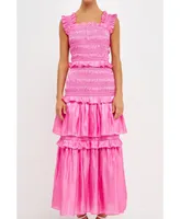 endless rose Women's Sheen Smocked Maxi Dress