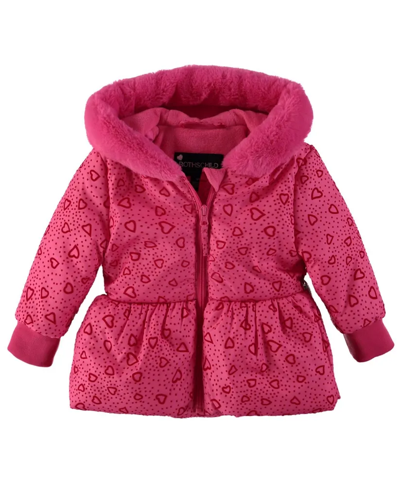 Rothschild Baby Girls Printed Peplum Jacket with Mittens