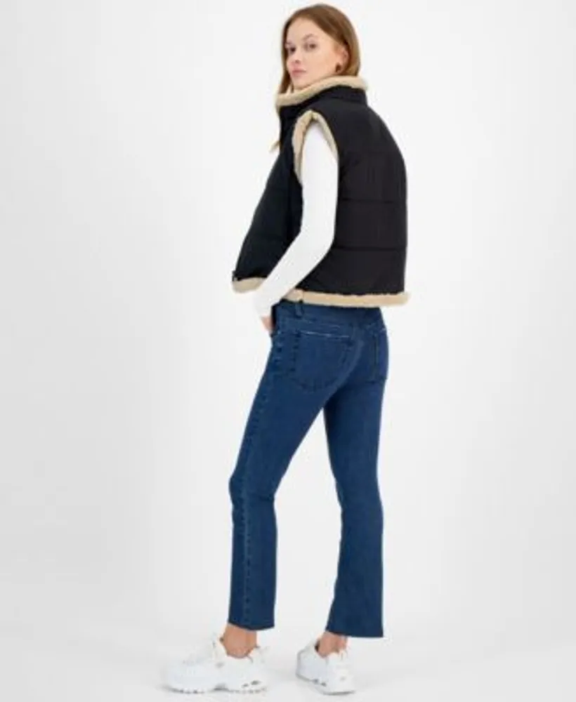 Now This Womens Soft Turtleneck Top Faux Fur Trimmed Vest Created For Macys