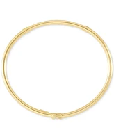 Italian Gold Glitter Polished Bypass Bangle Bracelet in 10k Gold