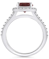 Macy's Garnet (2-1/2 ct. t.w.) and Diamond (1/2 Halo Ring 14K Gold