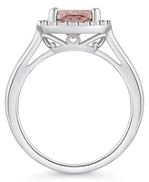 Macy's Morganite (2 ct. t.w.) and Diamond (1/4 Halo Ring 14K Gold