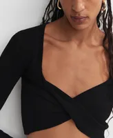 Mango Women's Double-Breasted Cropped Sweater