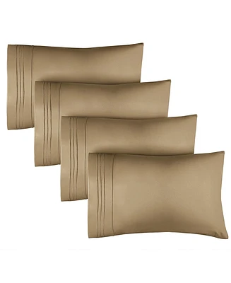 Pillowcase Set of 4 Soft Double Brushed Microfiber