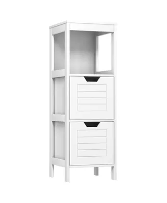 Costway Bathroom Wooden Floor Cabinet Multifunction Storage Rack Stand Organizer Bedroom
