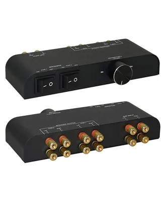 Xtrempro 2 Way Switch 1-in-2 Out Way Pair Stereo Speaker Selector with Volume Control Metal Non-Slip Box