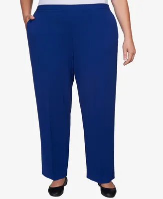 Alfred Dunner Plus Downtown Vibe Scuba Crepe Stretch Fit Short Length Pants