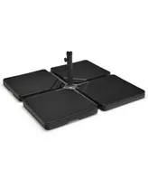 Costway Patio 4pcs 13L Cantilever Offset Umbrella Base Heavy Duty Outdoor Square