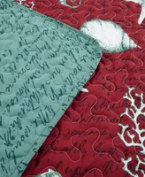 Videri Home Festive Seahorse Reversible 3-Piece Quilt Set